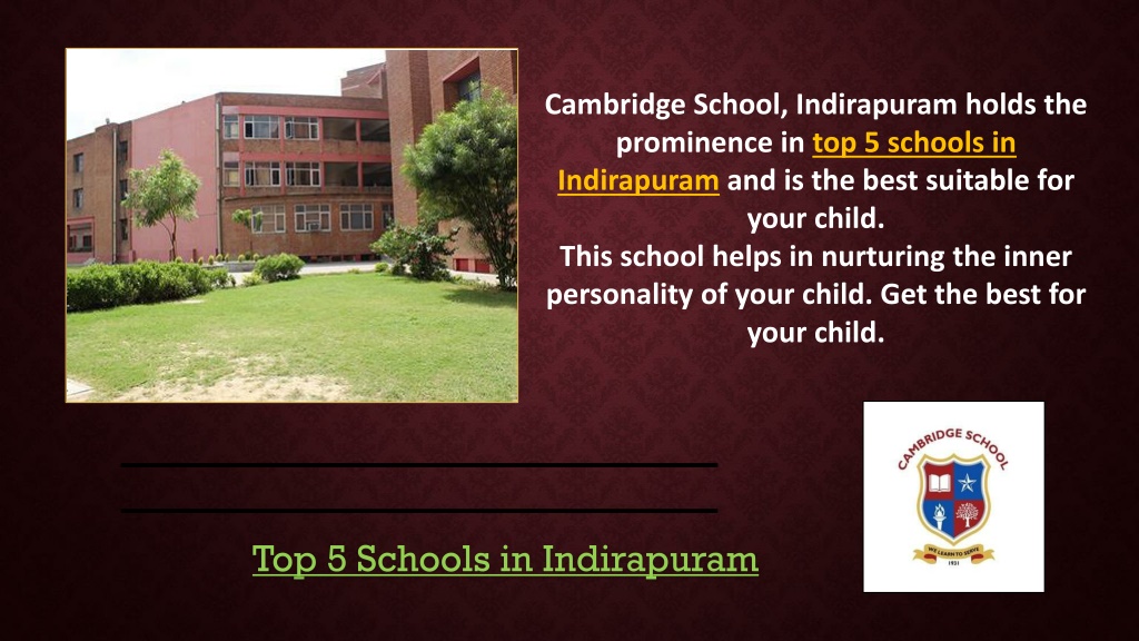 PPT - Top 5 Schools In Indirapuram PowerPoint Presentation, Free ...