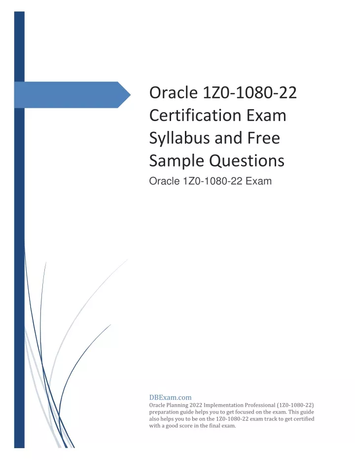 1z0-1080-22 Reliable Exam Pattern