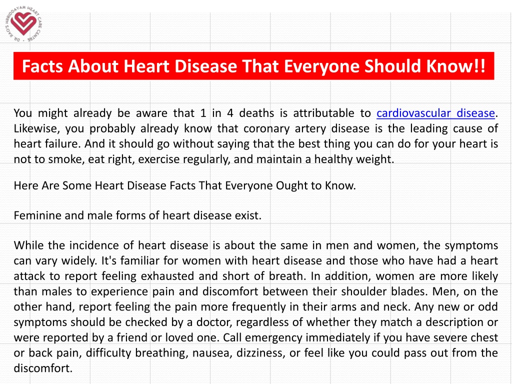 Ppt Facts About Heart Disease That Everyone Should Know Powerpoint