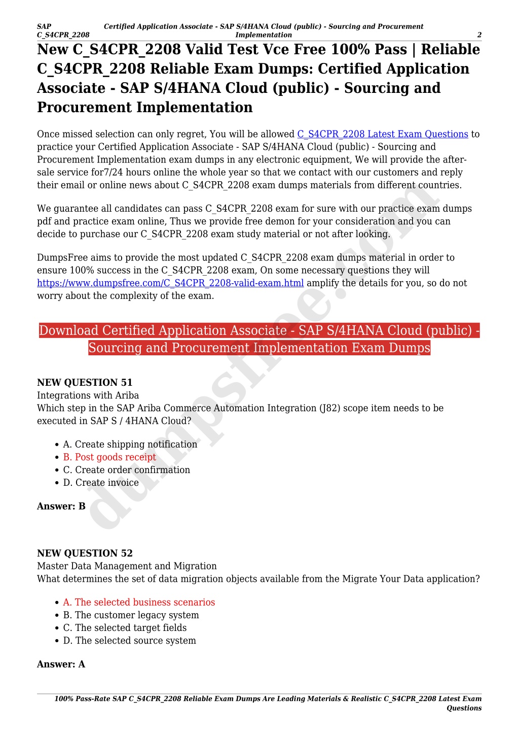 PPT - 100% Pass-Rate SAP C_S4CPR_2208 Reliable Exam Dumps Are Leading ...