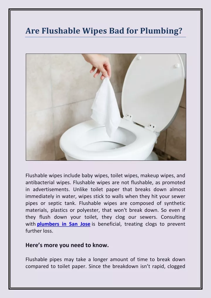 Ppt Are Flushable Wipes Bad For Plumbing Powerpoint Presentation Free Download Id11846643 8109