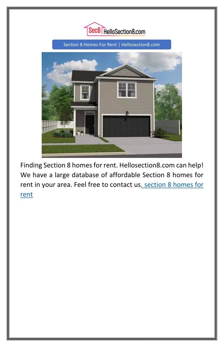 PPT Section 8 Homes For Rent PowerPoint