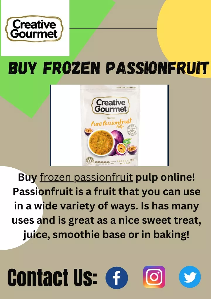 Looking For Buy Frozen Passionfruit - Creative Gou