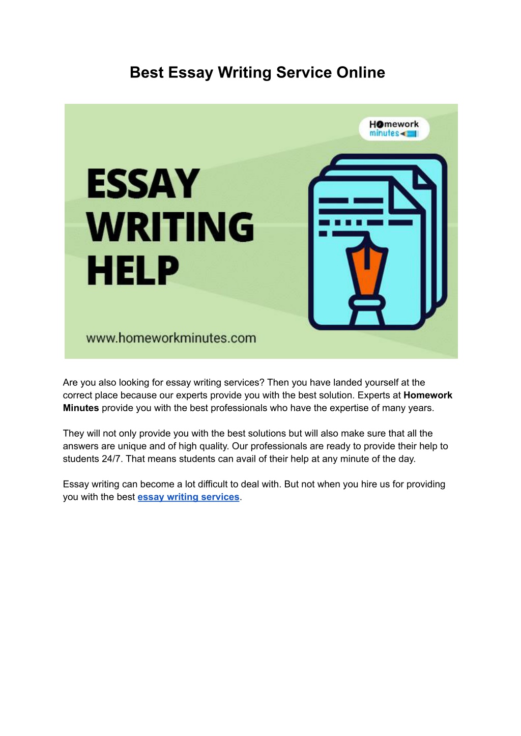 best essay writing service online