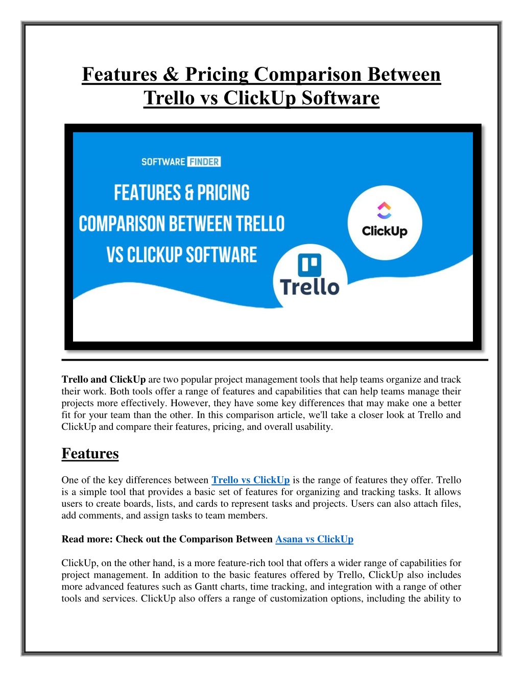 PPT - Features & Pricing Comparison Between Trello vs ClickUp Software