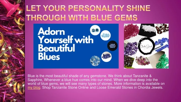 PPT - Let Your Personality Shine Through With Blue Gems PowerPoint ...