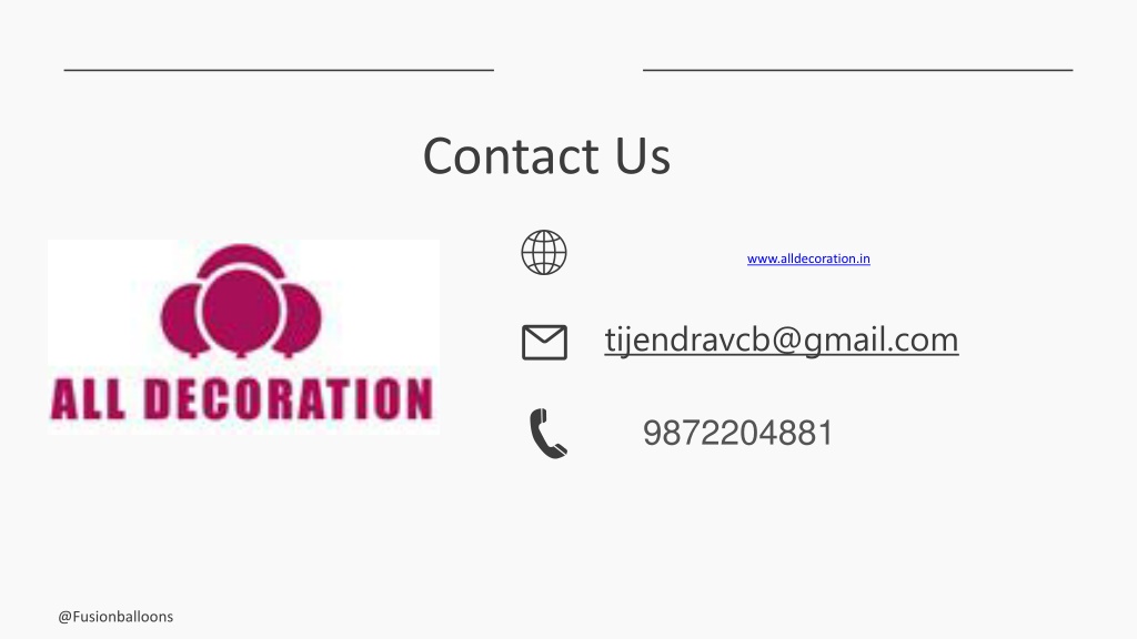 PPT Balloon Decoration in Hyderabad at Home PowerPoint Presentation, free download ID11849514