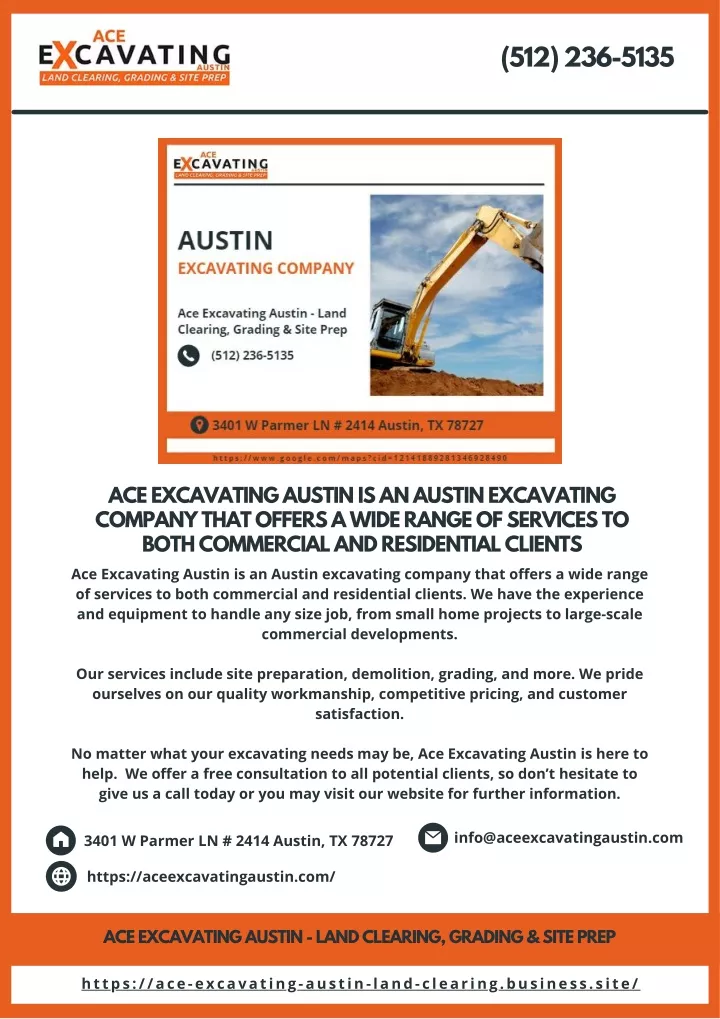 PPT ACE EXCAVATING AUSTIN OFFERS A WIDE RANGE OF SERVICES TO ANY