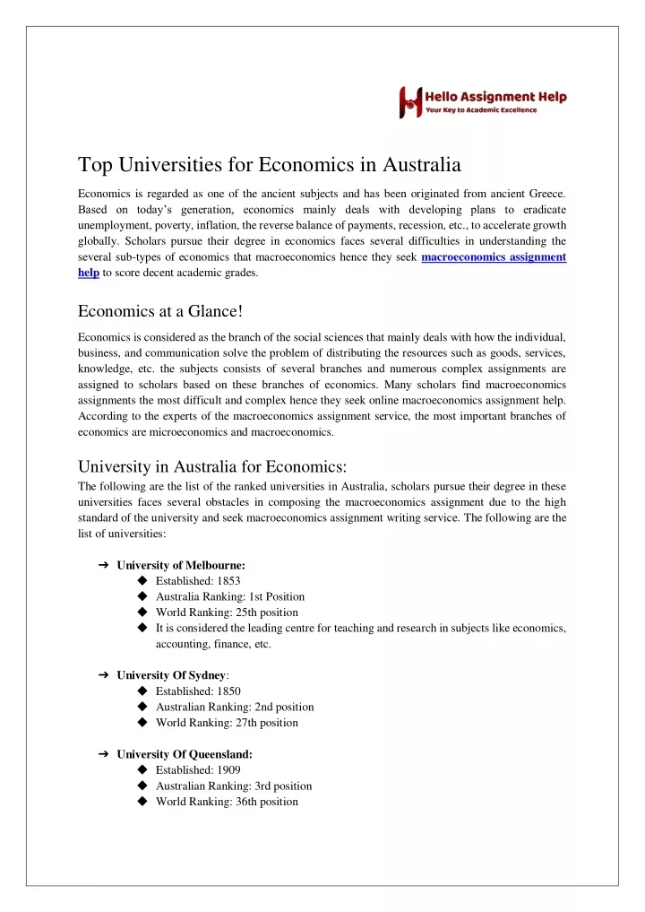 PPT Top Universities For Economics In Australia PowerPoint ppt-top-universities-for-economics-in-australia-powerpoint