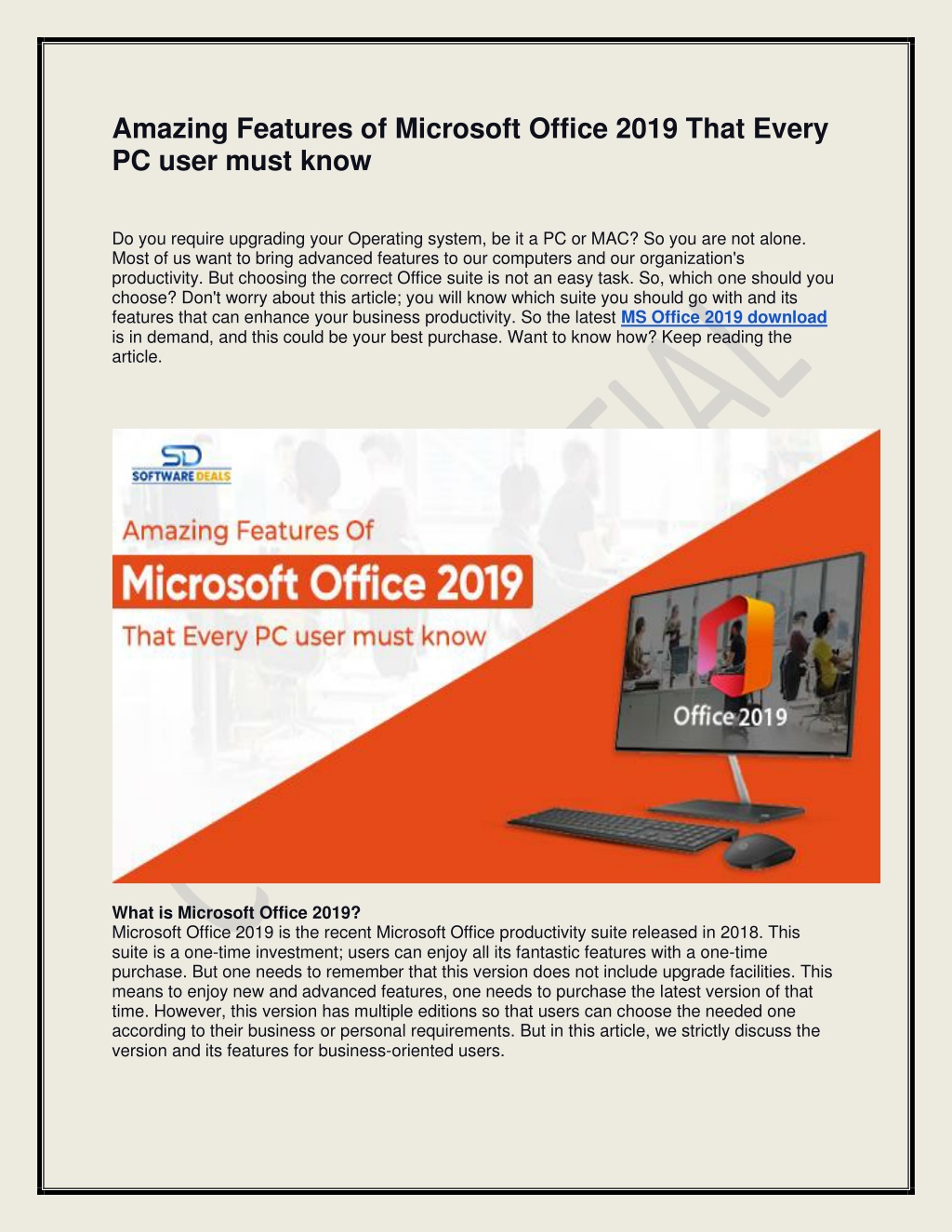 PPT - Amazing Features Of Microsoft Office 2019 That Every PC user must ...