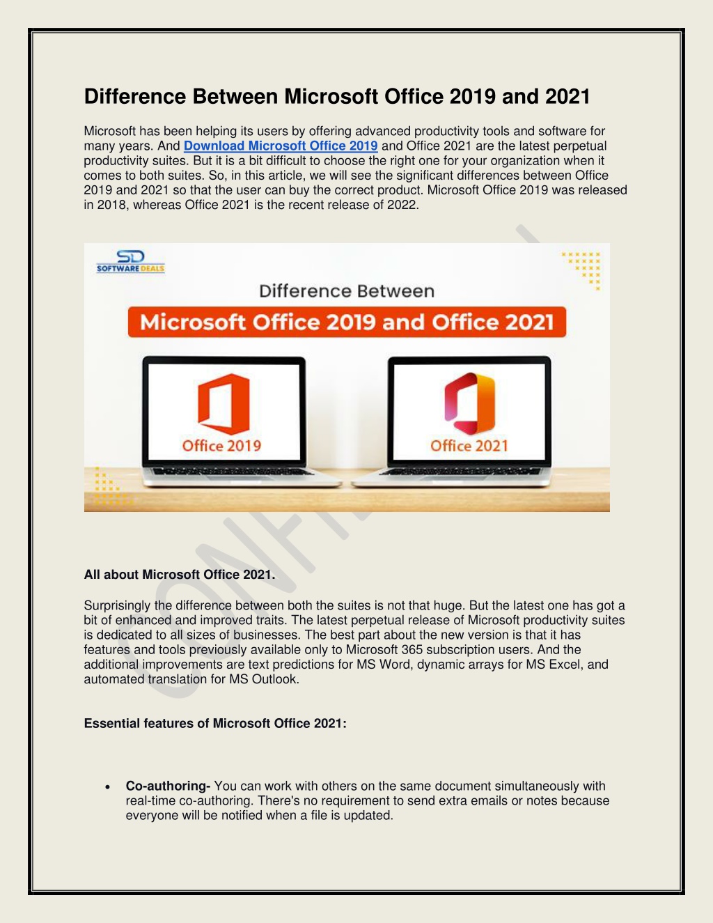 ms office 2019 vs 2021