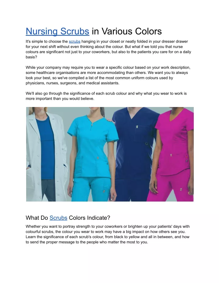 PPT - Nursing Scrubs in Various Colors PowerPoint Presentation, free ...