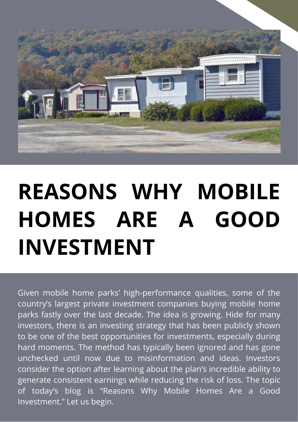 PPT Reasons Why Mobile Homes Are a Good Investment PowerPoint