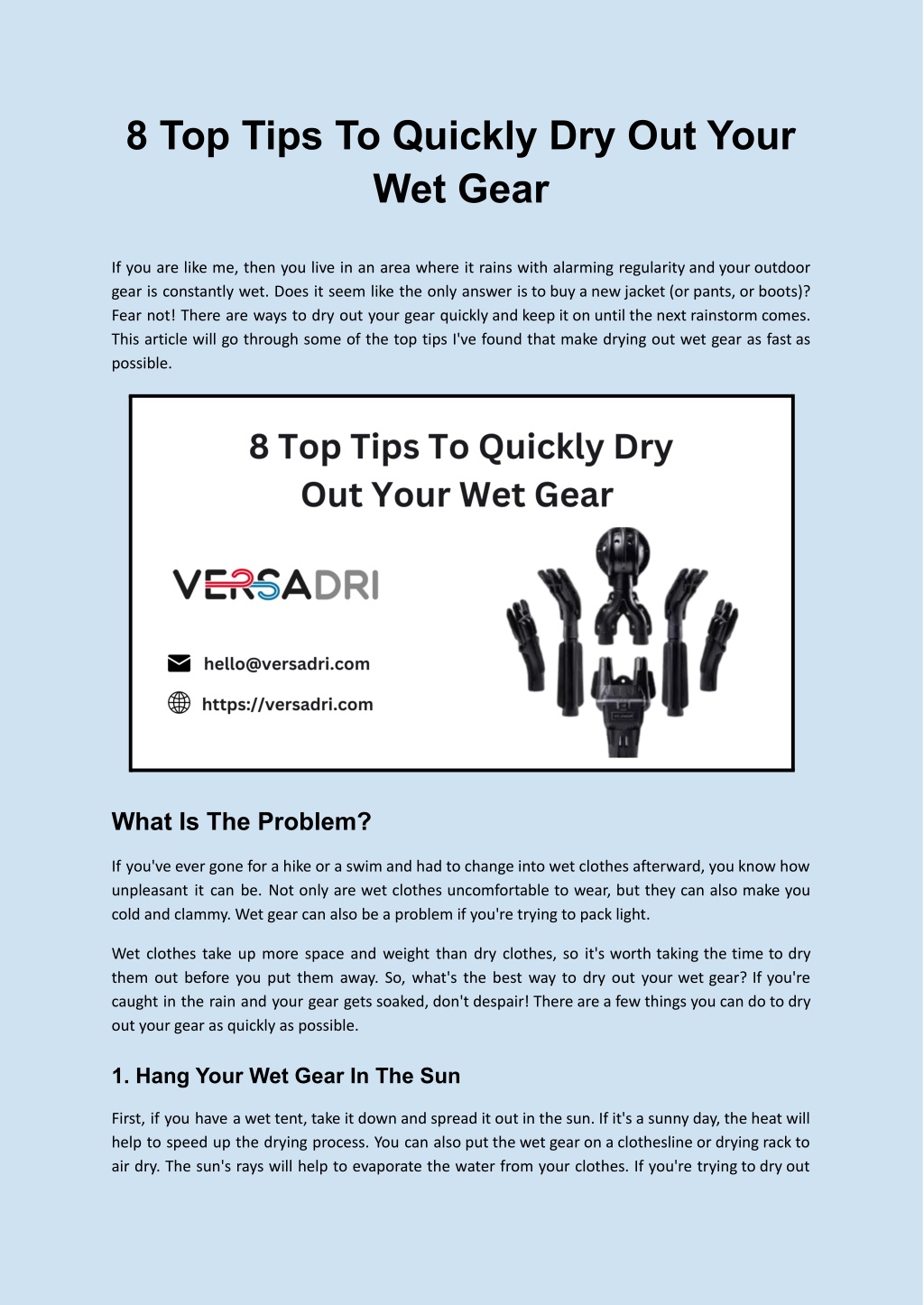 PPT - 8 Top Tips To Quickly Dry Out Your Wet Gear PowerPoint