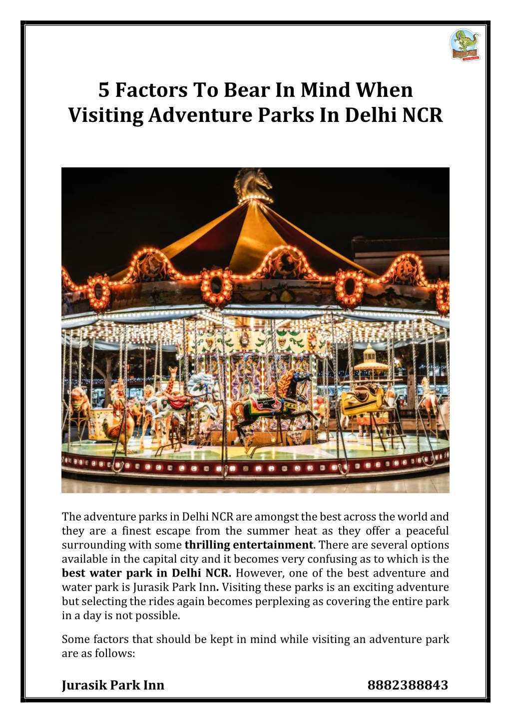 PPT 5 Factors To Bear In Mind When Visiting Adventure Parks In Delhi 