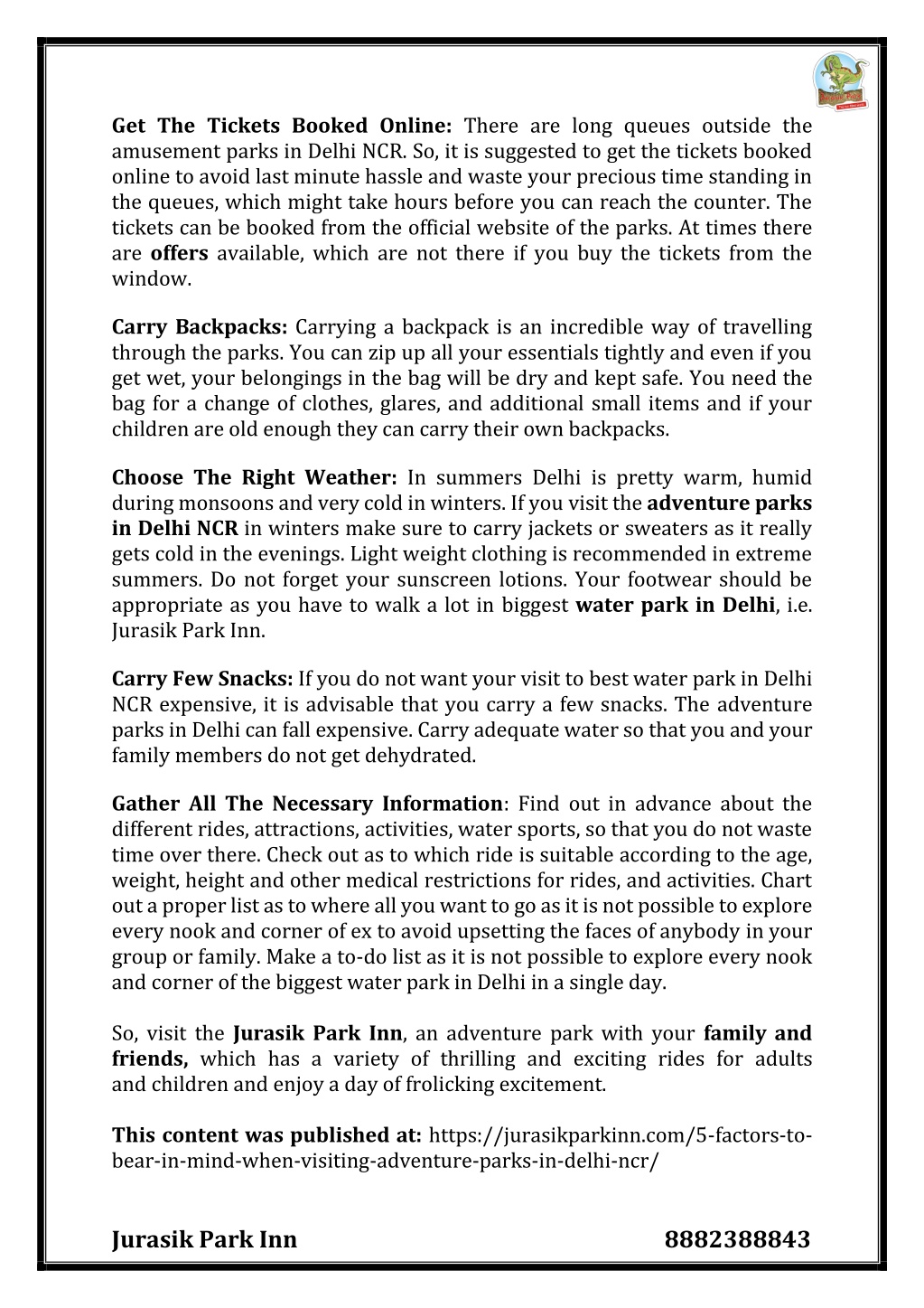 PPT 5 Factors To Bear In Mind When Visiting Adventure Parks In Delhi 