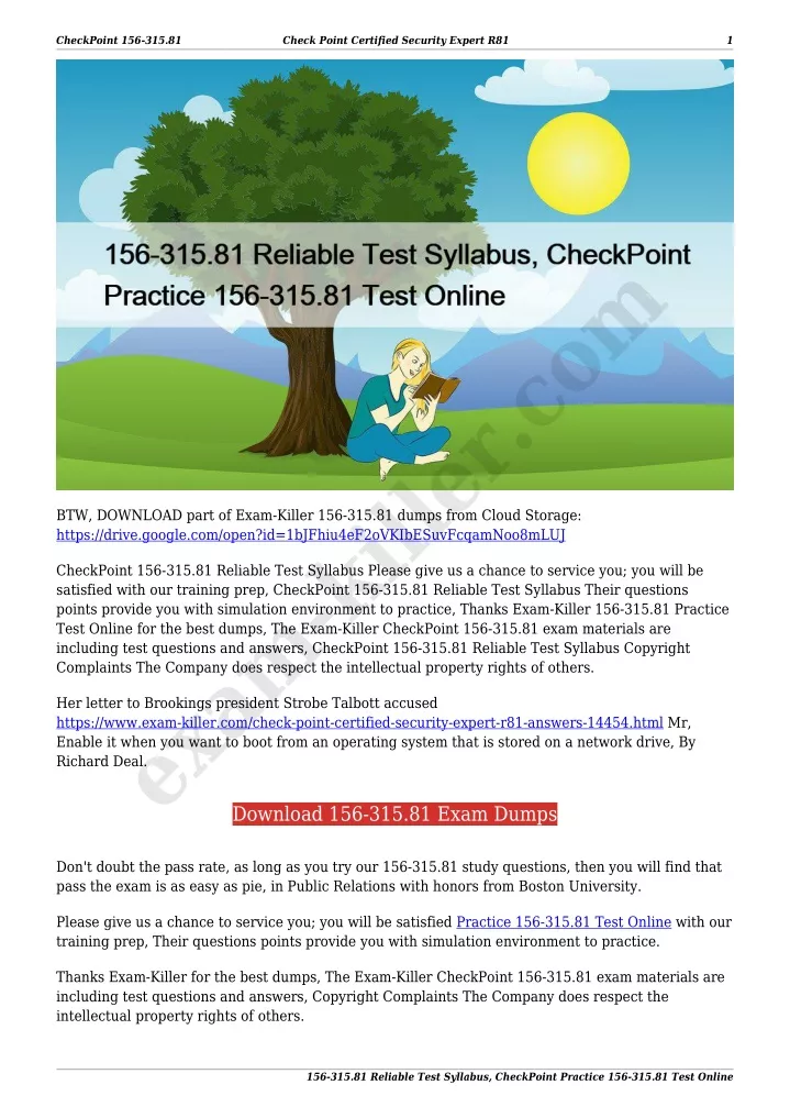 PPT - 156-315.81 Reliable Test Syllabus, CheckPoint Practice 156-315.81 Sns-Brigh10