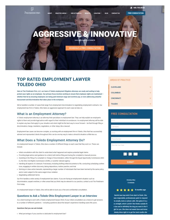 PPT TOP RATED EMPLOYMENT LAWYER TOLEDO OHIO PowerPoint Presentation