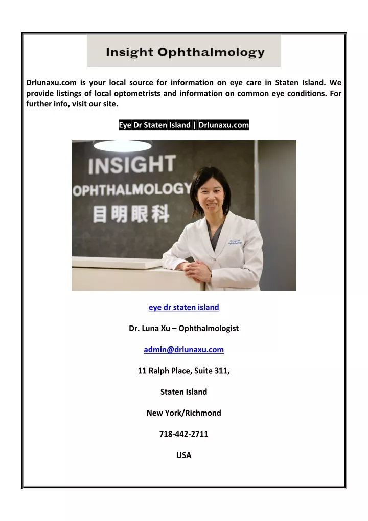 PPT eye dr staten island PowerPoint Presentation, free download ID