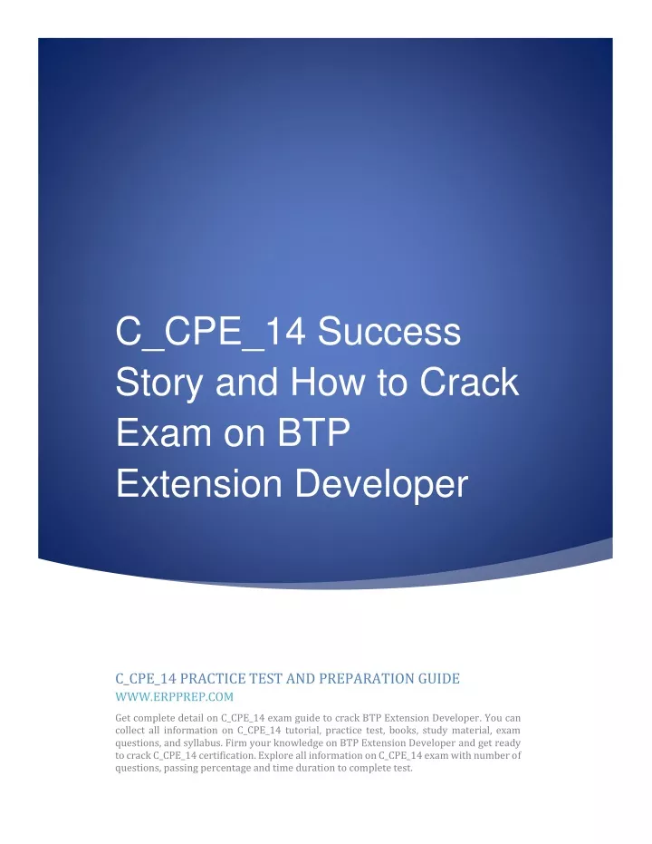 C_CPE_14 Reliable Exam Price