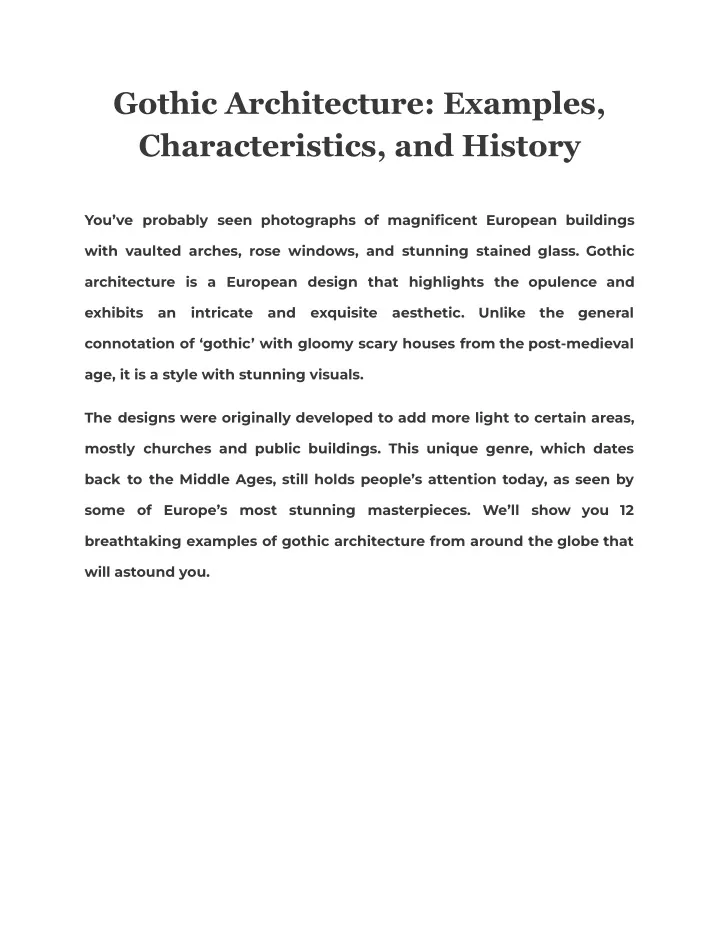 PPT - Gothic Architecture Examples, Characteristics, and History ...