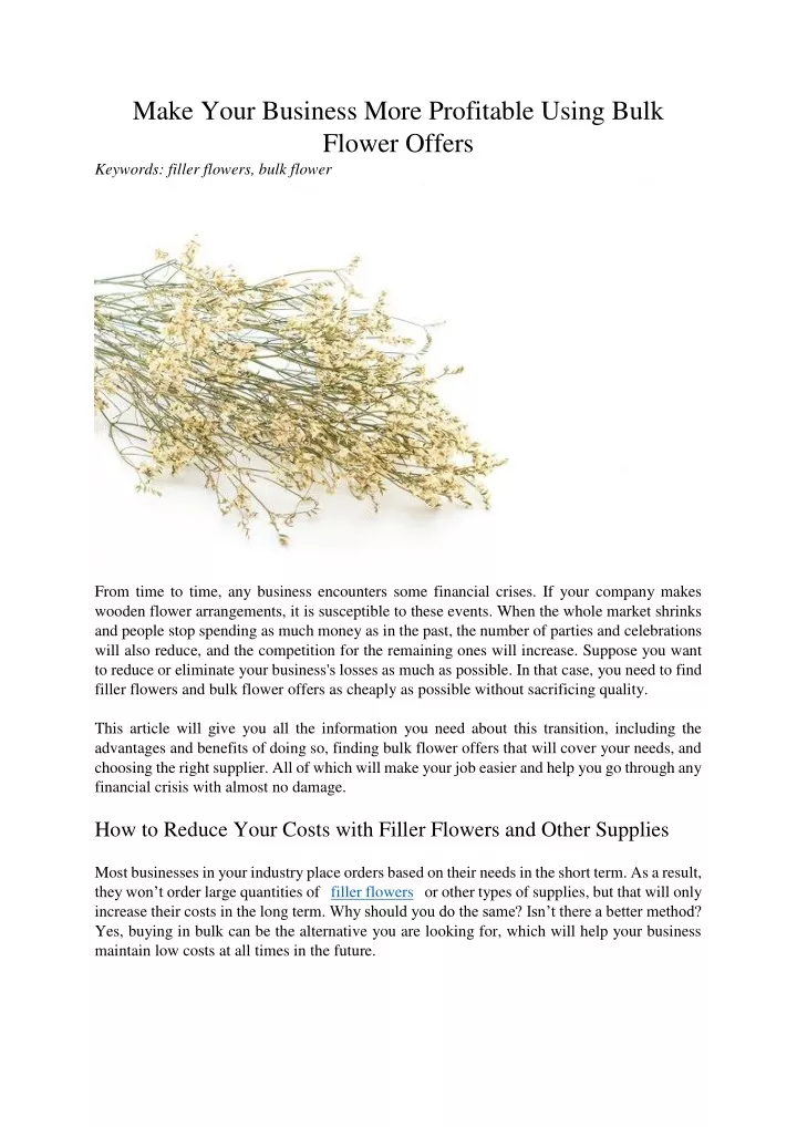 PPT Make Your Business More Profitable Using Bulk Flower Offers PowerPoint Presentation ID