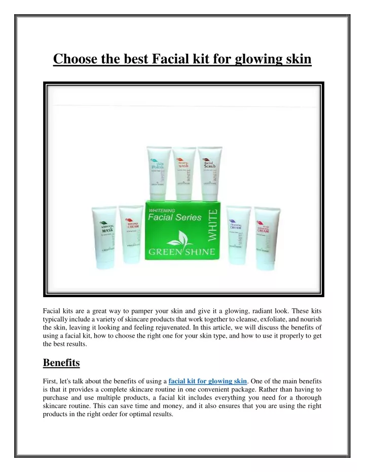 ppt-choose-the-best-facial-kit-for-glowing-skin-powerpoint