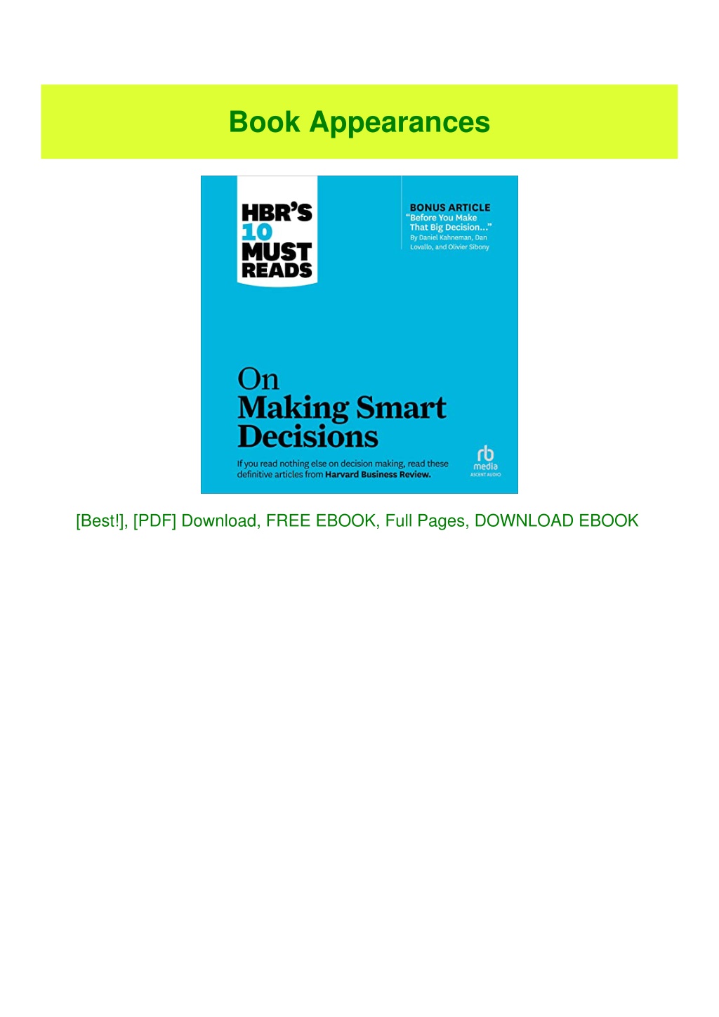 hbr presentation book