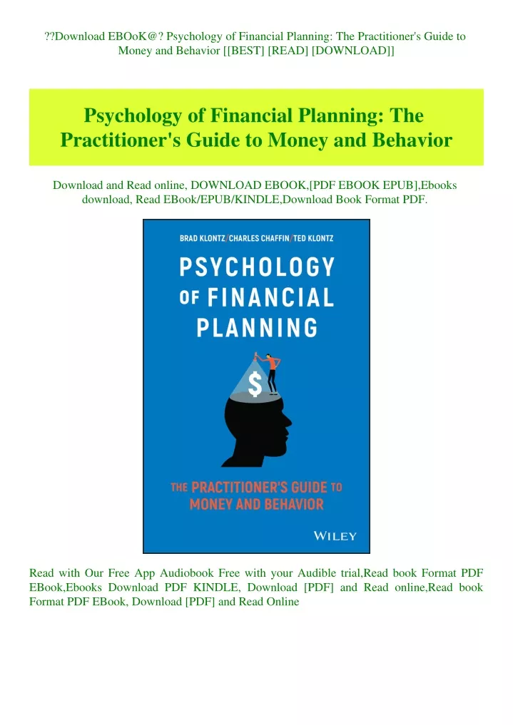 PPT - Download EBOoK@ Psychology of Financial Planning The Practitioner ...