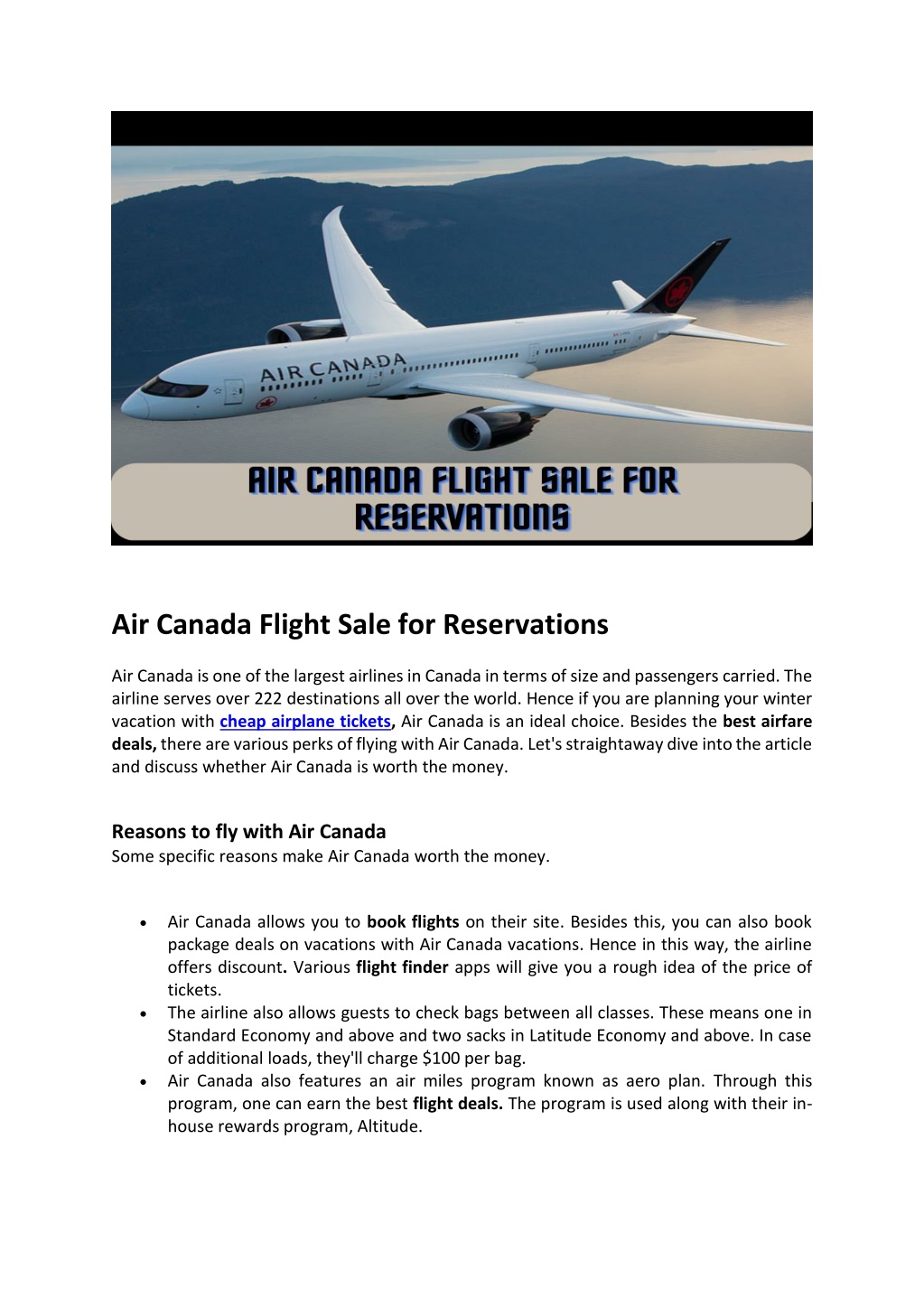 PPT Air Canada Flight Sale For Reservations PowerPoint Presentation