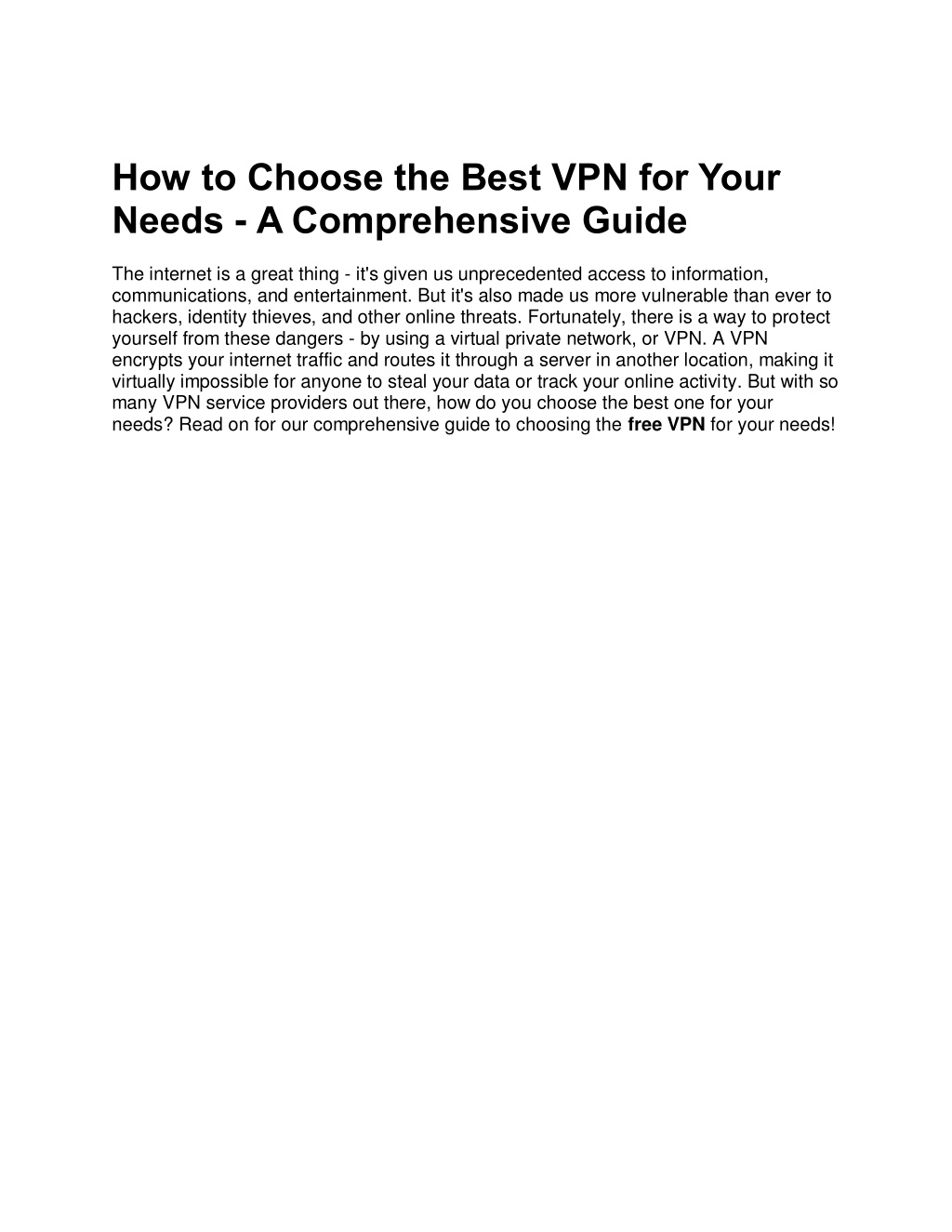 Ppt How To Choose The Best Vpn For Your Needs A Comprehensive Guide