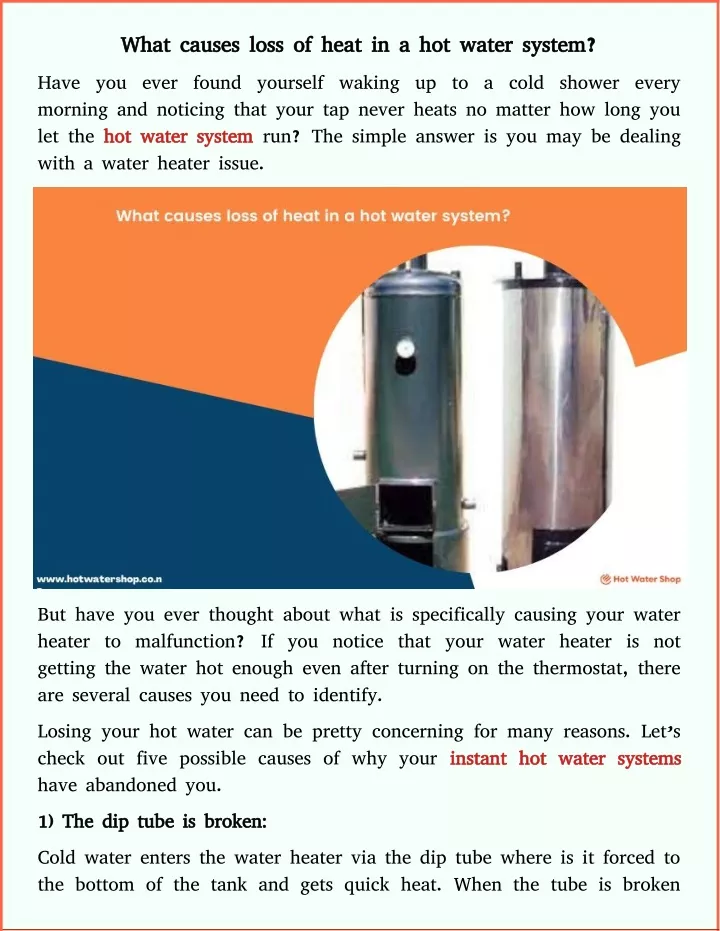 hot water system problem solving