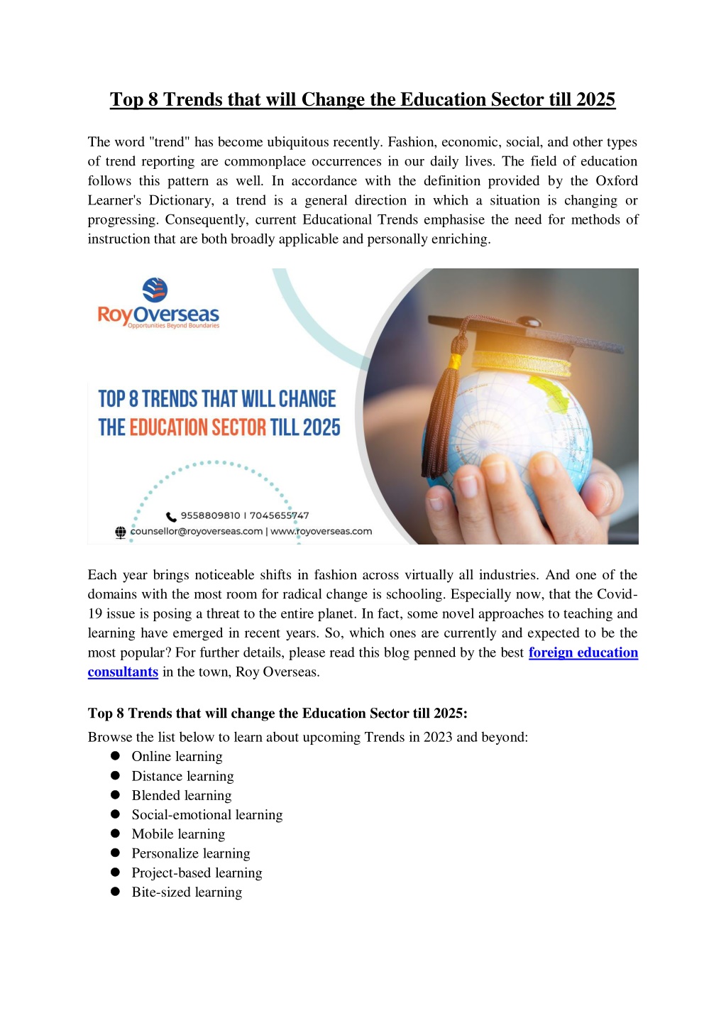 PPT - Top 8 Trends that will change the Education Sector till 2025 ...