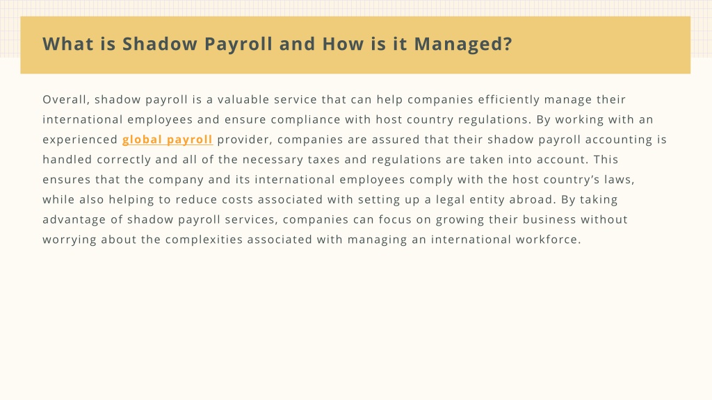 PPT A Complete Guide To Host Country Shadow Payroll PowerPoint