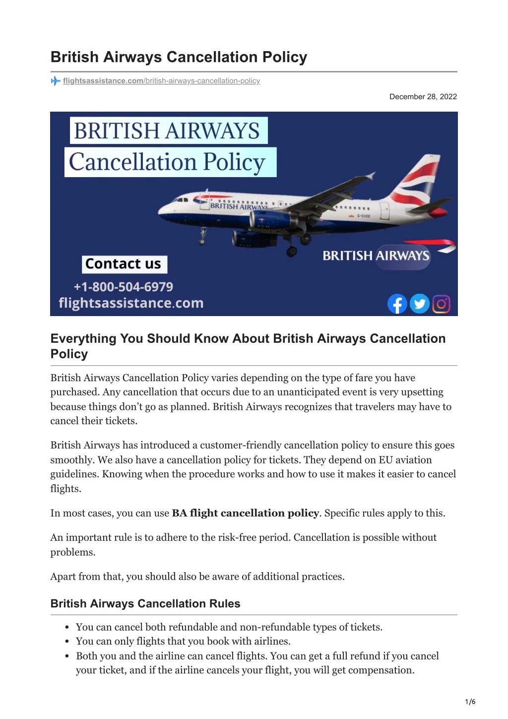 PPT - Everything You Should Know About British Airways Cancellation ...