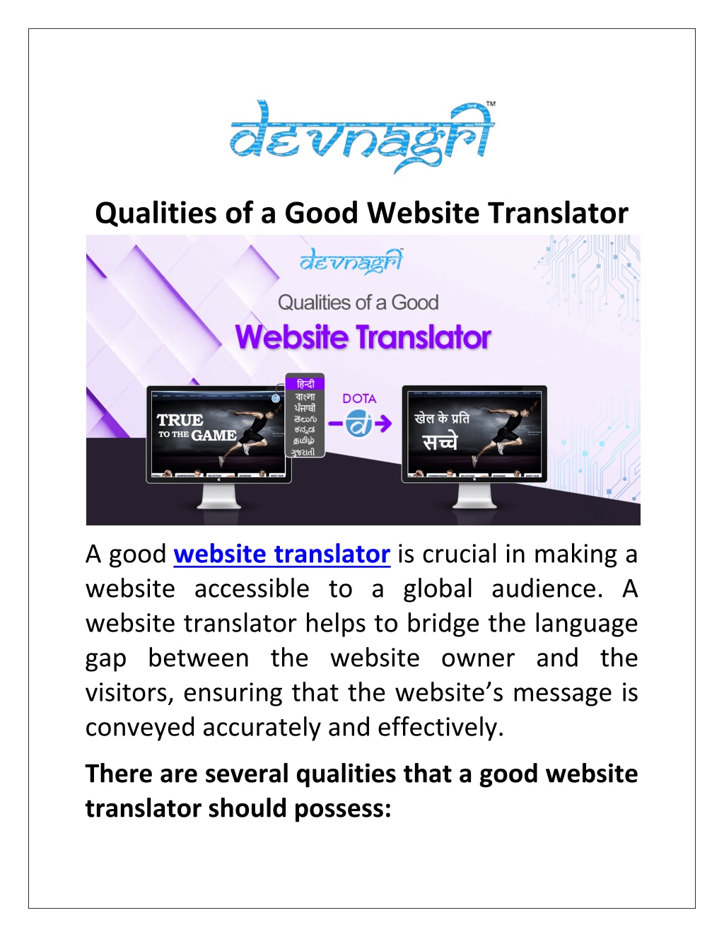 PPT - Qualities of a Good Website Translator PowerPoint Presentation ...