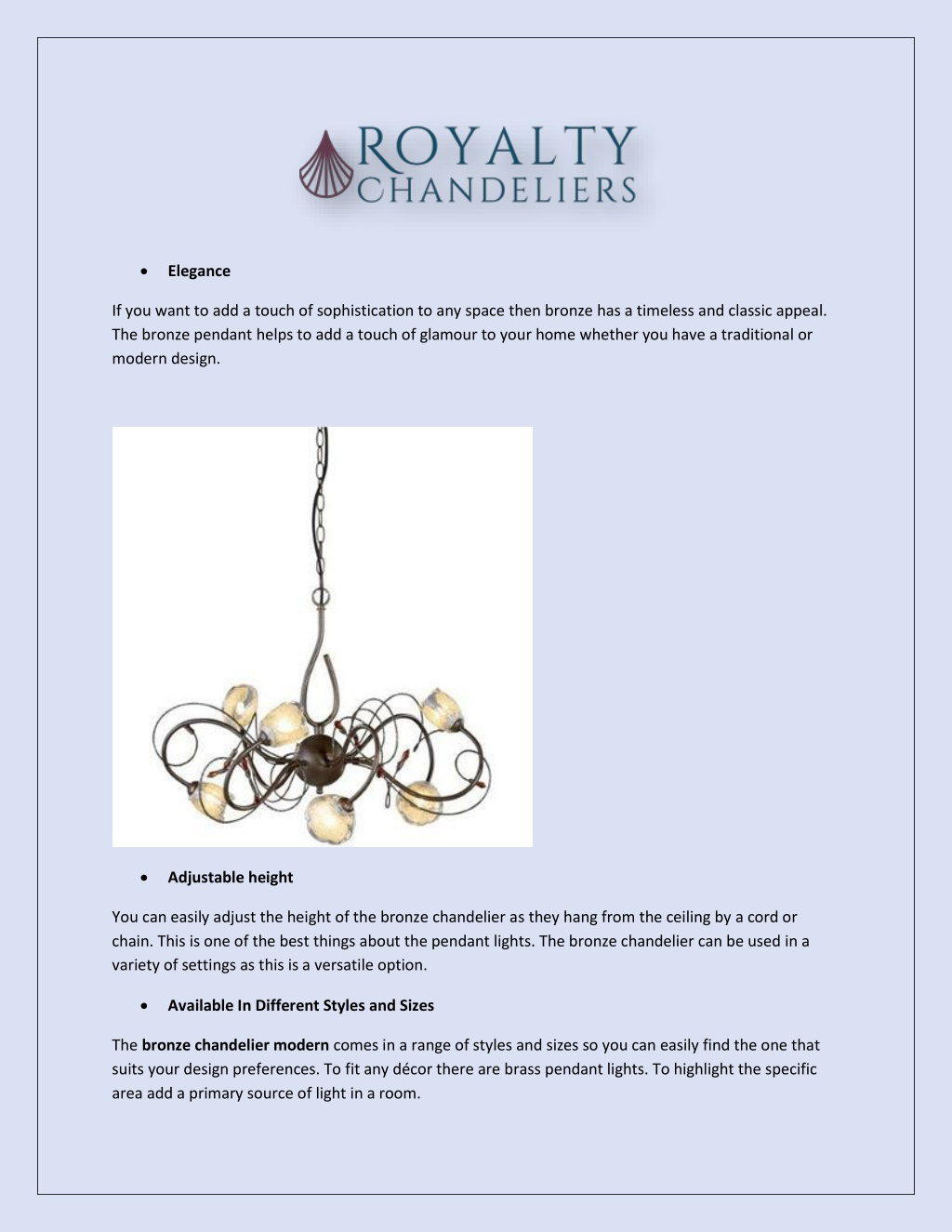 PPT What Are the Benefits of Modern Bronze Chandeliers? PowerPoint