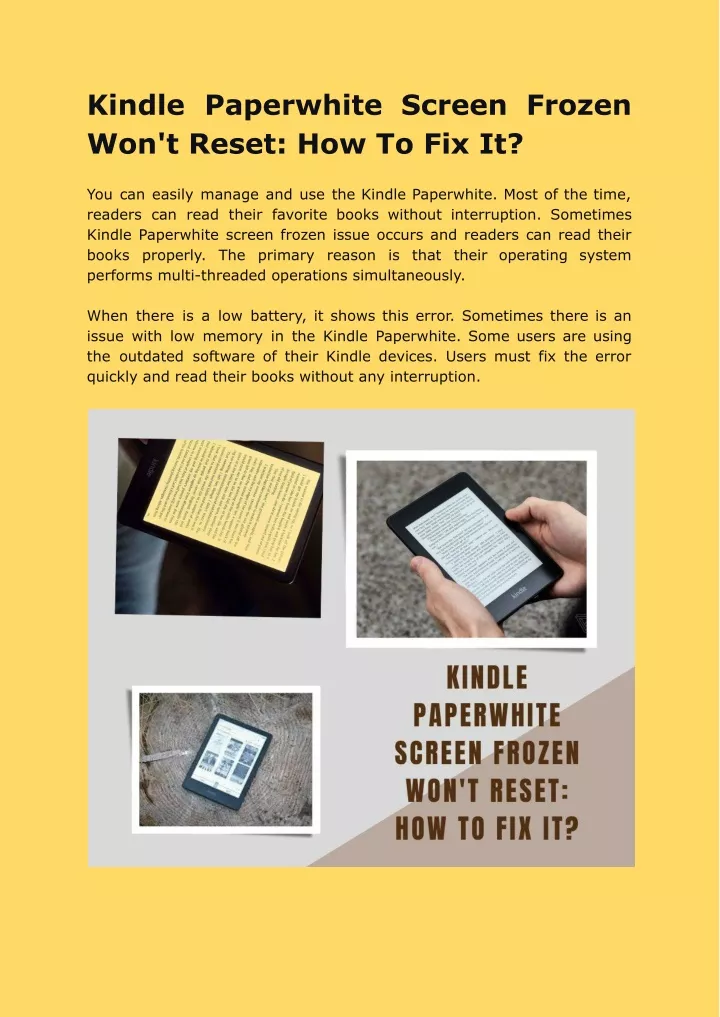 PPT - Kindle Paperwhite Screen Frozen Won't Reset: How To Fix It