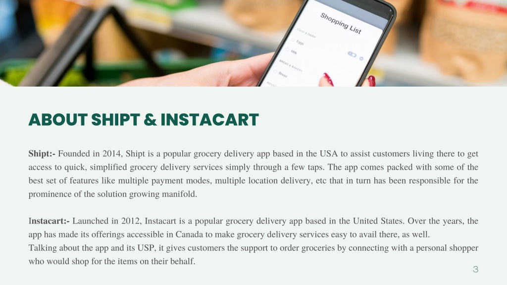 PPT Comparative Difference between Shipt and Instacart PowerPoint