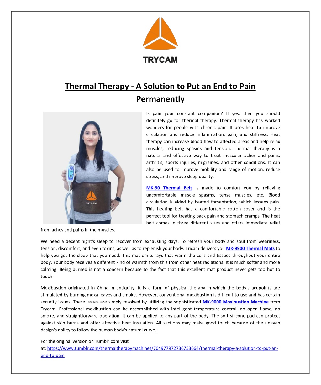 PPT - Thermal Therapy - A Solution To Put An End To Pain Permanently ...