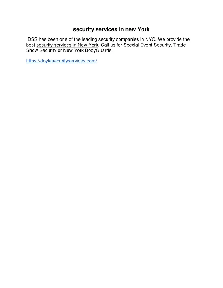 PPT - security services in new York PowerPoint Presentation, free