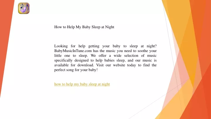 ppt-how-to-help-my-baby-sleep-at-night-babymusicintune-powerpoint