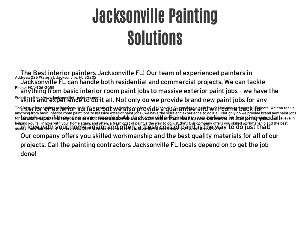 PPT Jacksonville Painting Solutions PowerPoint Presentation, free download ID11861362