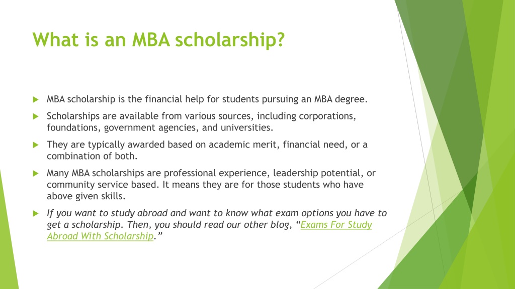 PPT - Best MBA Scholarship For Indian Students In 2023 PowerPoint