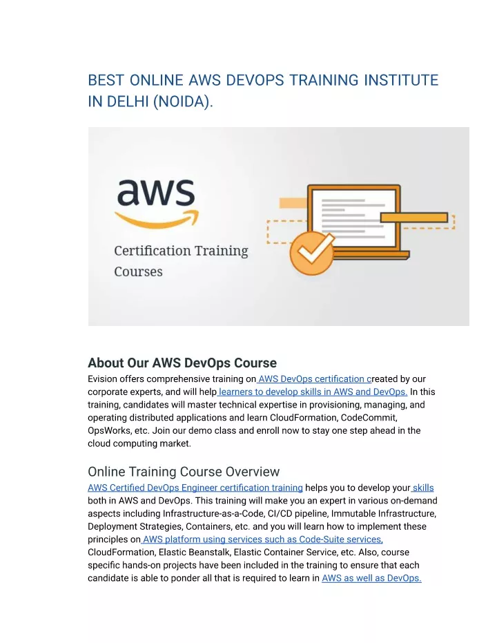 PPT - BEST ONLINE AWS DEVOPS TRAINING INSTITUTE IN DELHI (NOIDA ...