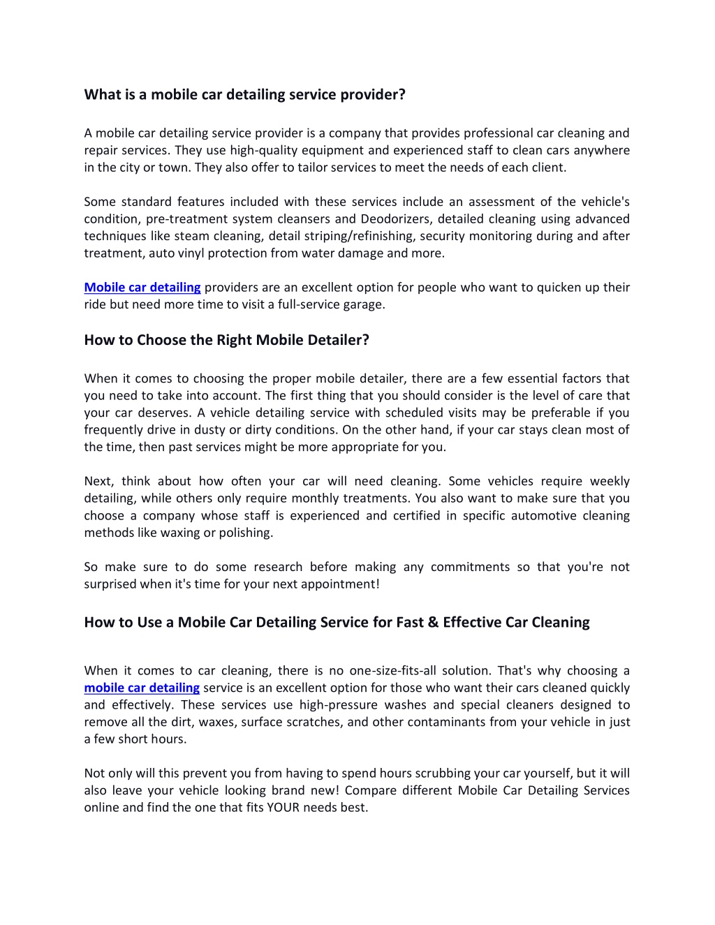 PPT - The Complete Guide to Mobile Car Detailing and Why They are the ...