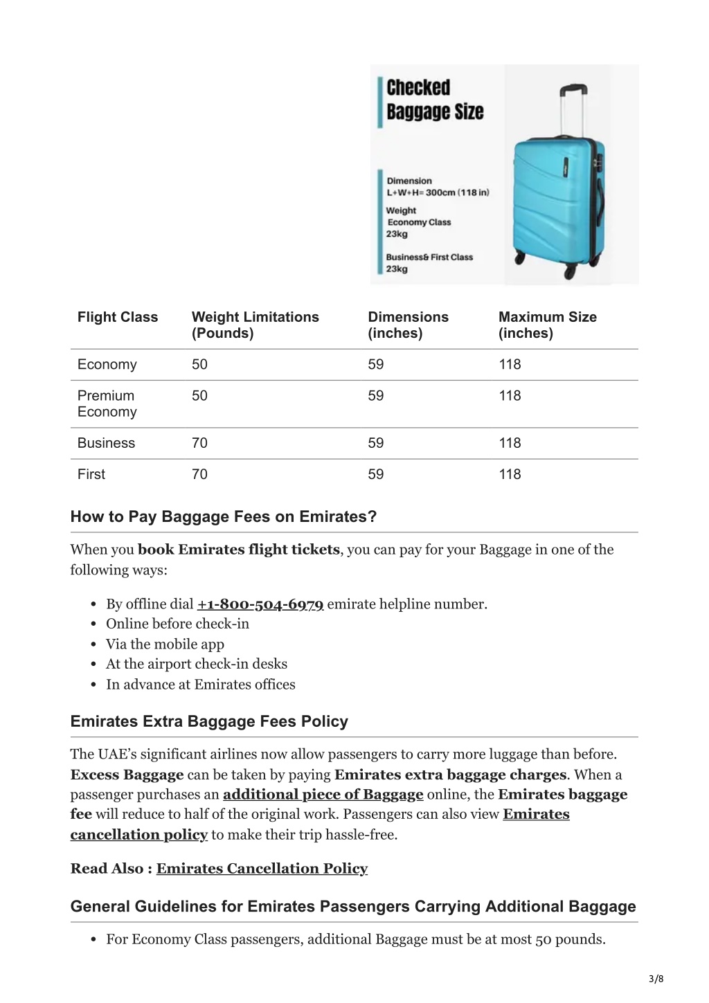 PPT - Emirates Airlines Baggage Allowance, Rules & Policy PowerPoint ...