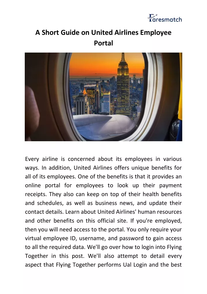 a short guide on united airlines employee portal n.