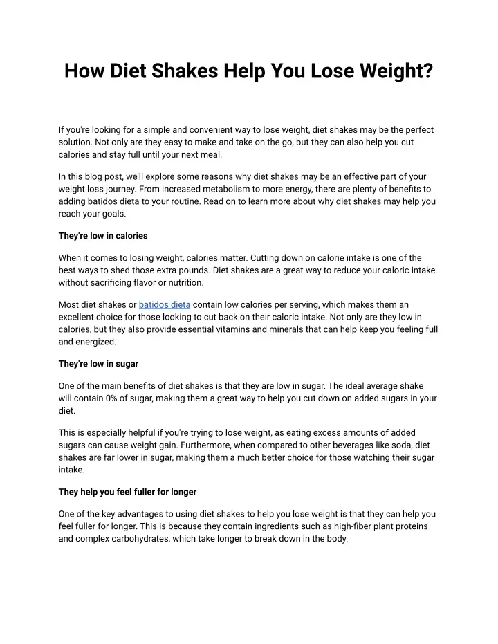 ppt-how-diet-shakes-help-you-lose-weight-powerpoint-presentation