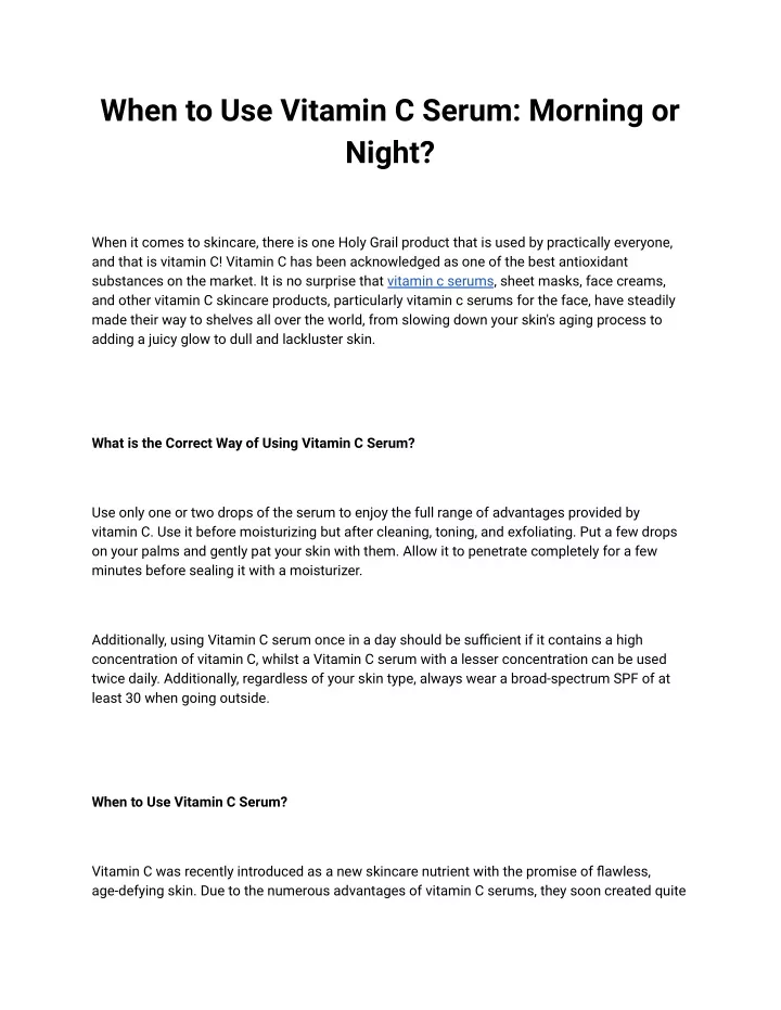 ppt-when-to-use-vitamin-c-serum-morning-or-night-powerpoint